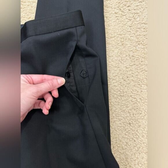 NWOT Theory Tux Wool Blend Straight Slim Leg Mid Rise Black Pants Sz 2 - Picture 5 of 12